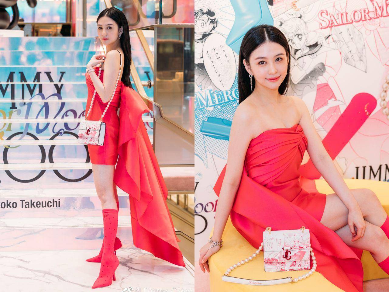 动漫女生版小苹果:邱淑贞女儿沈月被封「最美星二代」，一身桃红呈现梦幻漫画风